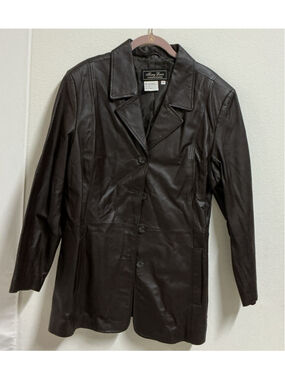 TERRY LEWIS WOMAN'S BROWN GENUINE SOFT LEATHER JACKET COAT SIZE 1X..